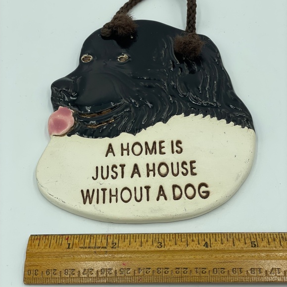 Vintage Smoky Mountain Pottery Lab Dog Ceramic Sign Wall Hanging Studio Art - Picture 9 of 9